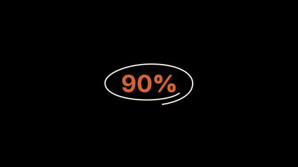 90 percent Highlighted Circle Text Animation