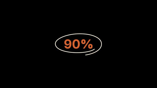 90 percent Highlighted Circle Text Animation