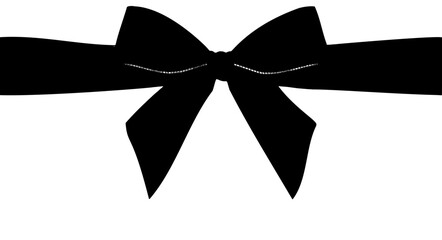 Elegant Black and Burgundy Ribbon Bow Vector Overlay