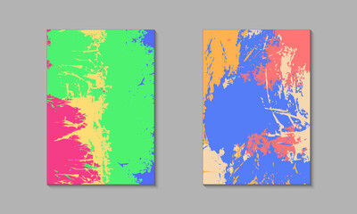 Set Of Abstract Grunge Paint Texture Background A4 Template