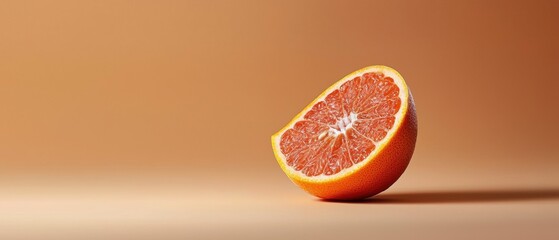 Close-up of a grapefruit cut in half. the grapefruit is bright orange in color and has a juicy, fleshy texture. the center of the fruit is cut in a way that it reveals the seeds inside.