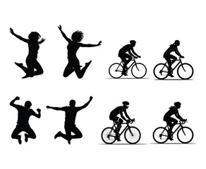 Fototapeta premium silhouette of a cyclist