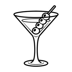 A cocktail illustration vector style coloring page