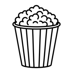 A popcorn illustration vector style coloring page