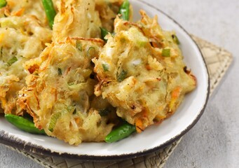 Bakwan Sayur is a fried food made from vegetables and wheat flour which is commonly found in Indonesia