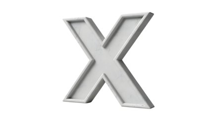 A white letter X stands alone on a black background.