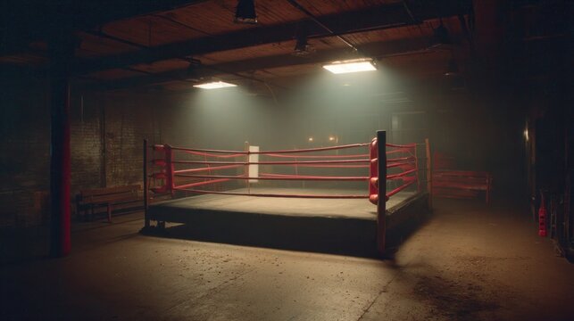 Boxing ring interior competition space