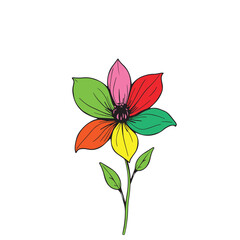 Elegant flower with botanical drawing vector illustration design.