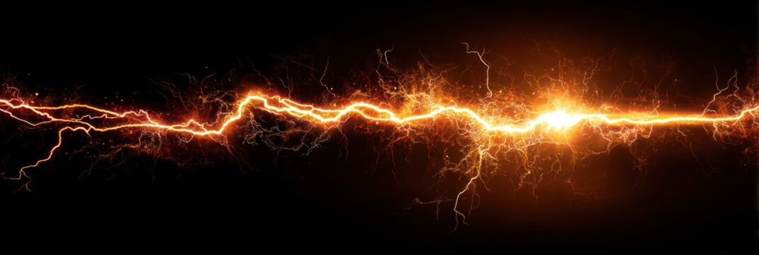 Abstract illustration of orange lightning bolt
