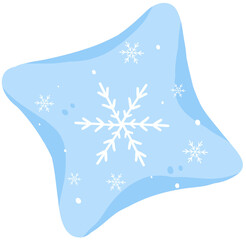 Cozy Winter Pastel – Snowflake Pillow – Cute Home Decor Clipart