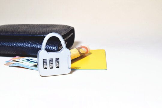 General concept of caution and security when making payments with credit cards, mainly. Copy space.