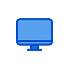 Illustration of a blue computer monitor on transparent background