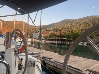 coastline view from the sailboat