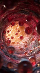 Blood Vessel Journey: An artistic perspective plunges the viewer into the intricate world of blood vessels, revealing a mesmerizing journey through the body's lifeblood pathways.