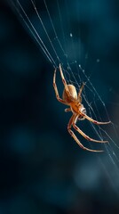 Spider on Web: A close-up shot of a spider, suspended on its intricate web, captures the mesmerizing detail of nature's artistry. The delicate strands glisten.
