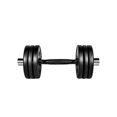 Naklejka premium Black dumbbell on black background