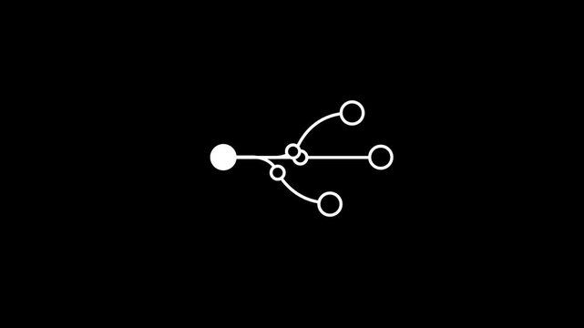 A network node diagram illustrating digital connectivity and data flow, showcased in a minimal framed layout for conceptual clarity             