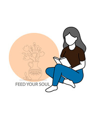  Feed your soul, woman reading book
