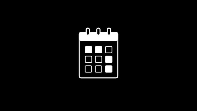 A compact calendar icon representing scheduled events and organized planning, displayed in a simple structured frame to enhance clarity and quick reference