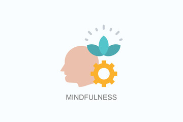 Mindfulness Icon Or Logo Isolated Vector Illustration