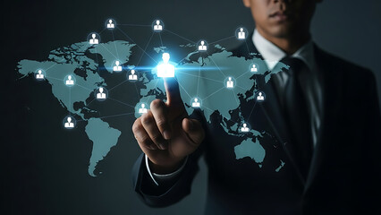 Network connection on a global map