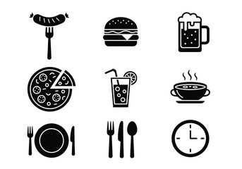 Set of food and drink icon for restaurant menu