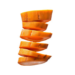 Stacked Slices of Papaya on Black