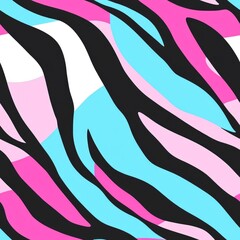 Naklejka premium colorful zebra skin seamless pattern background illustration
