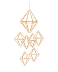 Christmas straw spider decoration element. Ukrainian and Scandinavian himmeli hanging straw holiday decoration. Vector isolated illustration