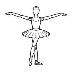 A Ballerina illustration vector style coloring page