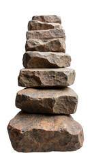 Stacked stones create natural and balanced arrangement, showcasing earthy textures and colors. This composition evokes sense of tranquility