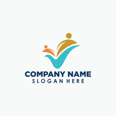 human quality logo template, people icon design
