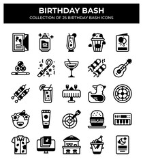 Birthday Bash. Collection of 25 Birthday Party Icons