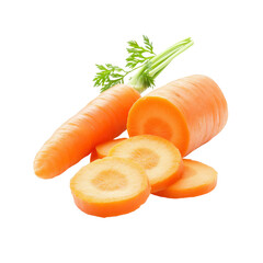 Carrot and slices with greenery isolated