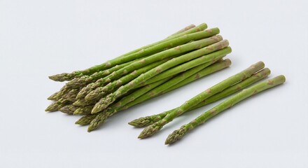 Fresh Green Asparagus Spears on Clean Light Background