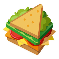 Delicious triangle sandwich with fresh ingredients