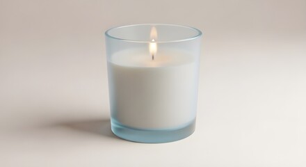 Lit Scented Candle in Frosted Glass Jar