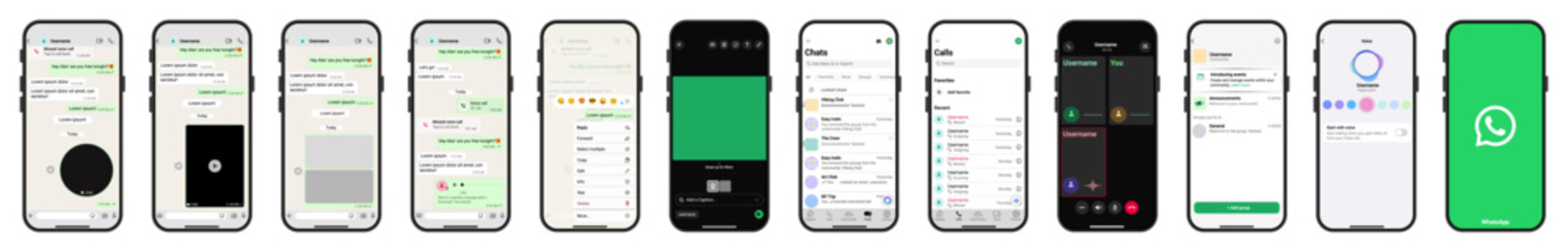WhatsApp UI Mockup Pack &mdash; Modern WhatsApp Chat, Calls & Status Screens for UI/UX Designers
Editable WhatsApp Interface Templates Featuring Chats, Voice Notes, Calls & Groups