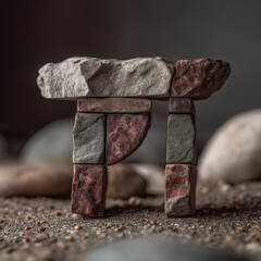 The &pi; pi symbol made of stones