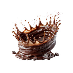 Chocolate splash crown with coffee beans