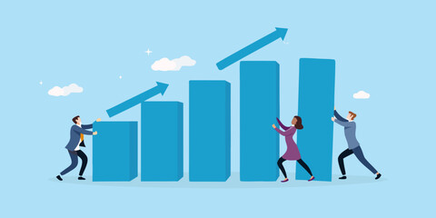 Obraz premium Teamwork drives business growth and success