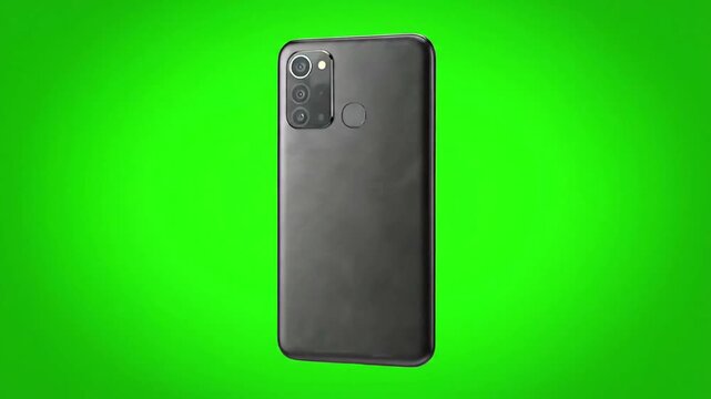 Smartphone mockup with green screen for app demo or UI design presentation with looping rotation