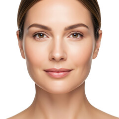 Obraz premium Natural Beauty Portrait of Woman with Smooth Skin and Relaxed Expression
