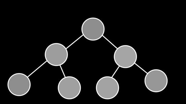 Binary Tree Data Structure Diagram on Black Background algorithm computer science