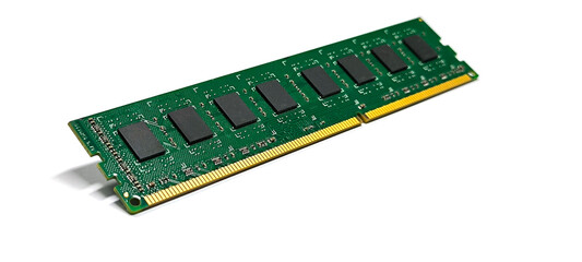 RAM for computer on white background. Computer components.