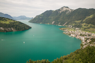 Azure lake in the mountains