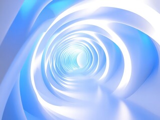 Experience the serene beauty of a light blue tunnel, perfect for modern designs and futuristic concepts