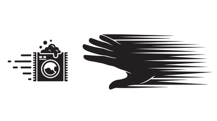 Express laundry service with speedy machine and soaring eagle for fast results with fresh, clean clothing delivered with rapid turnaround and satisfaction