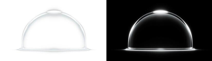 Transparent PNG illustration of a glass bell jar on a pedestal. Isolated realistic protective cloche dome mockup for product display and exhibition. © ellyson