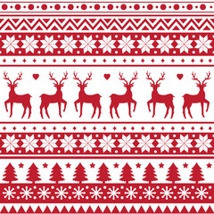 Seamless Scandinavian pattern for Christmas and New Year for winter hat, ugly sweater, jumper, paper or other designs.